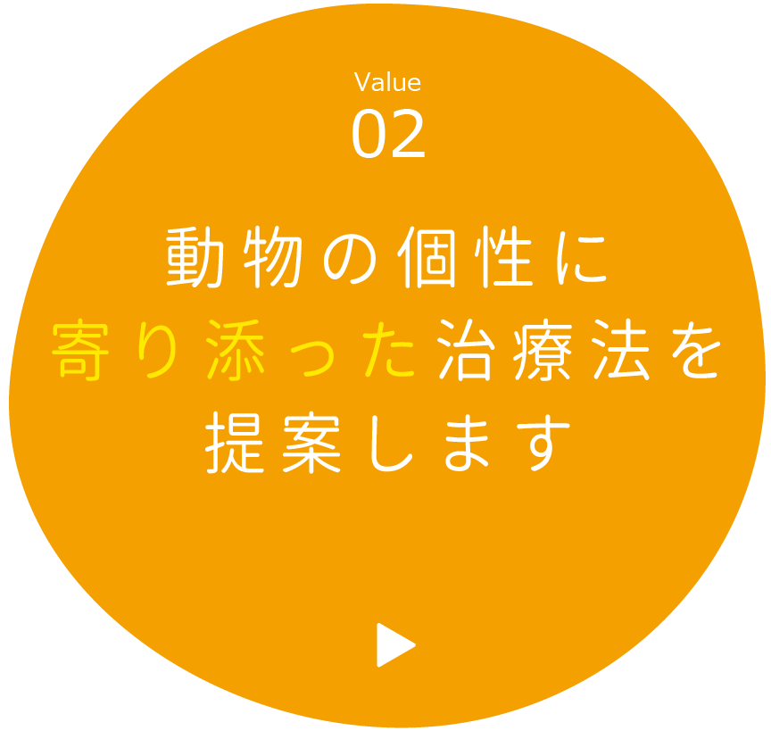 Value02 動物の個性に寄り添った治療法を提案します